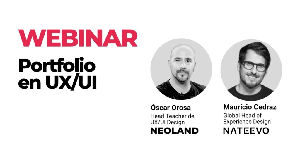 Webinar sobre cómo debe ser un portfolio en UX/UI organizado por NEOLAND